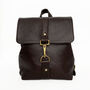 Handcrafted Chocolate Brown Leather Backpack, thumbnail 1 of 4