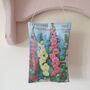 Lavender Sachet With Hollyhock Floral Print, Gift For Flower Friends, thumbnail 5 of 6