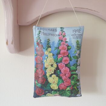 Lavender Sachet With Hollyhock Floral Print, Gift For Flower Friends, 5 of 6