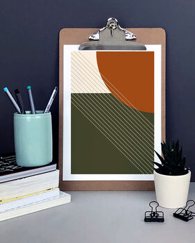 Green And Orange Geometric Shapes Print, 4 of 6