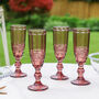 Four Rouge Etched Champagne Flute Set, thumbnail 1 of 6