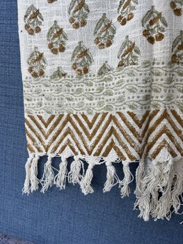 Block Print Indian Cotton Sofa Throw, 3 of 12