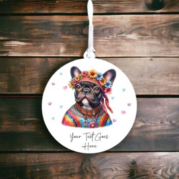 Personalised French Bulldog Hippie Decoration B, 2 of 2