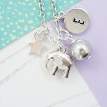 Personalised Elephant Charm Necklace, 2 of 4