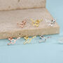 Sterling Silver Serotonin And Dopamine 18 G Screw Back Stud Earrings, thumbnail 3 of 12