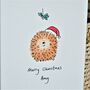Personalised Christmas Hedgehog Handmade Card, thumbnail 2 of 4