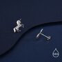 Oxidised Sterling Silver Unicorn Fossil Stud Earrings, thumbnail 2 of 12