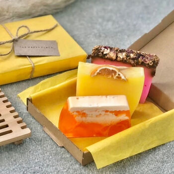 Handmade Soap And Soap Tray Self Care Gift Set, 5 of 6