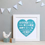 Personalised Birth Details Heart Print, thumbnail 1 of 3