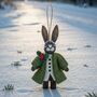 Handmade Felt Hector Christmas Hare Hanging Decoration, thumbnail 1 of 9