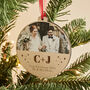 Personalised Wooden Photo Christmas Bauble Couples, thumbnail 1 of 3