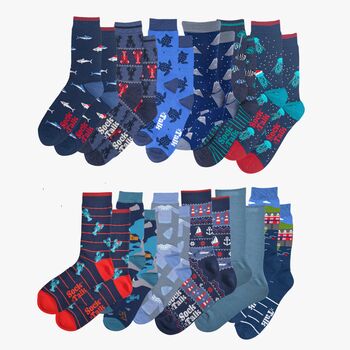 12 Day Christmas Advent Calendar Nautical Bamboo Socks Mens, 2 of 3