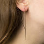 Triangle Drop Rose Gold Plated Silver Earrings, thumbnail 1 of 3