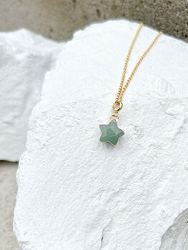 Aventurine Star Necklace – Real 18k Gold Plated, 4 of 5