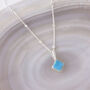 Turquoise December Birthstone Necklace Sterling Silver, thumbnail 1 of 5