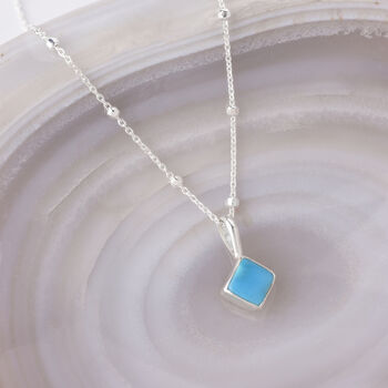 Turquoise December Birthstone Necklace Sterling Silver, 2 of 6