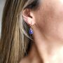 Manhattan Gold Plated And Lapis Lazuli Earrings, thumbnail 2 of 4