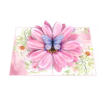 Pop Up 3D Blank Card Pink African Daisy, 3 of 4