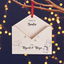 Illustrated Wooden Envelope Personalised Christmas Tree Decoration, thumbnail 2 of 5