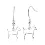 Jack Russell Silhouette Earrings Sterling Silver, thumbnail 1 of 6