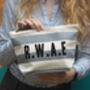 Grey Striped Personalised Wash Bag For Him, thumbnail 2 of 2