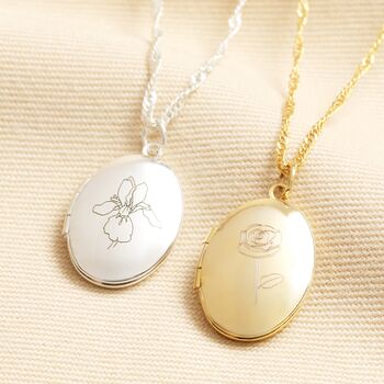 Personalised Birth Flower Locket Necklace, 4 of 5