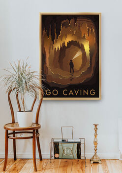 Go Caving Travel Poster Art Print, 5 of 8