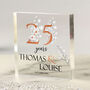 Personalised 25th Anniversary Floral Acrylic Block Gift, thumbnail 1 of 2