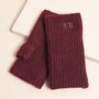 Personalised Initial Burgundy Knitted Hand Warmers, thumbnail 1 of 3