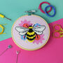 'Midsummer Bee' Mini Embroidery Kit, thumbnail 3 of 4