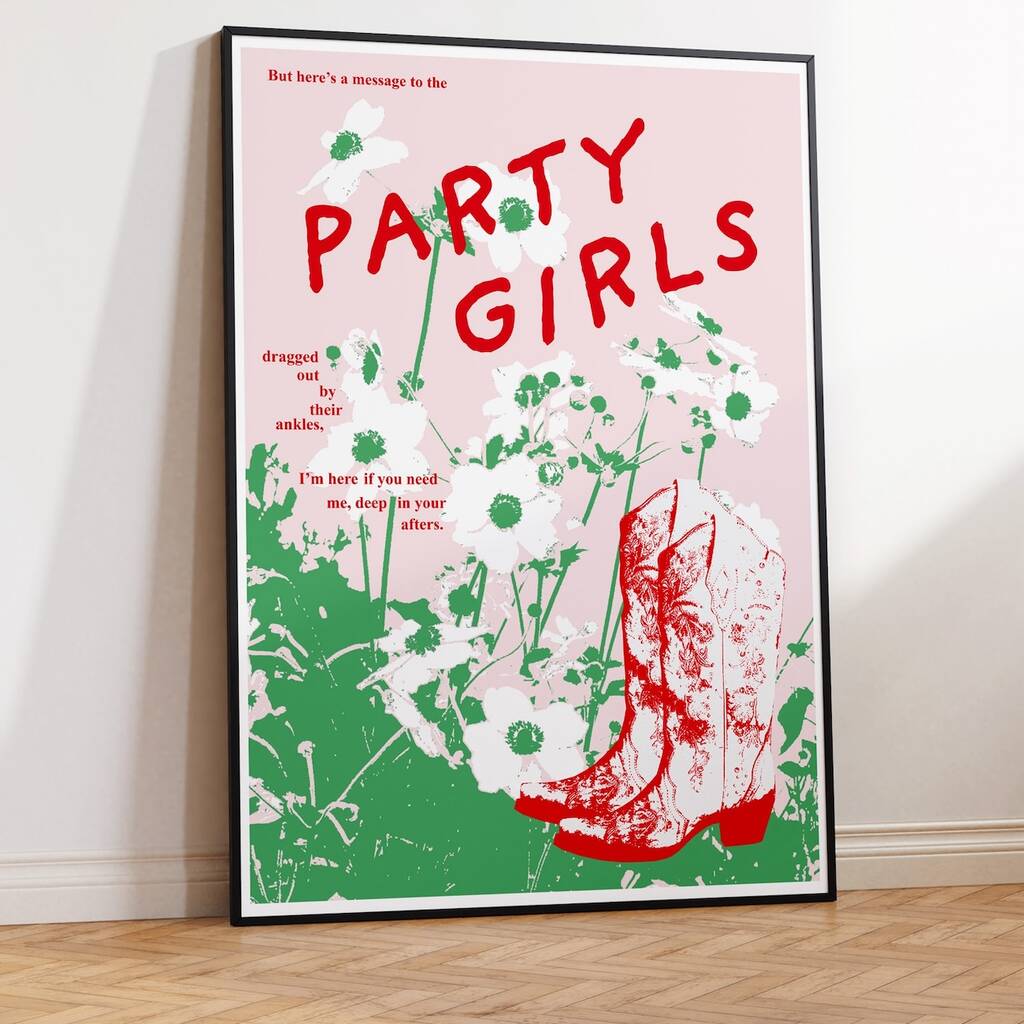 Cmat 'Take A Sexy Picture Of Me' Cowboy Boots Lyric Art Print, 1 of 4