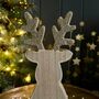 Wooden Sitting Reindeer Decoration, thumbnail 2 of 2
