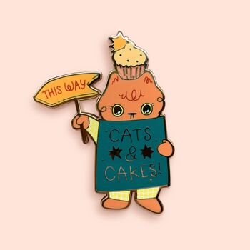 Cats And Cakes This Way! Enamel Pin, 2 of 5