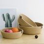 Pack Of Three Jute Small Woven Storage Basket, thumbnail 3 of 4