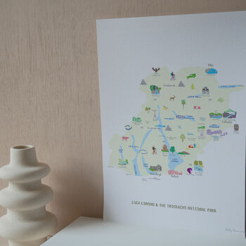 Loch Lomond And The Trossachs National Park Map Print, 2 of 4