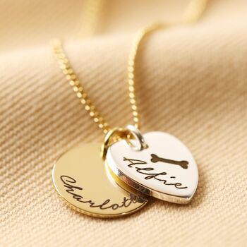 Personalised Heart And Disc Charm 'Family' Necklace, 3 of 9
