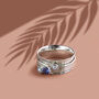 Holi Tranquility Gemstone Sterling Silver Spinning Ring, thumbnail 3 of 7