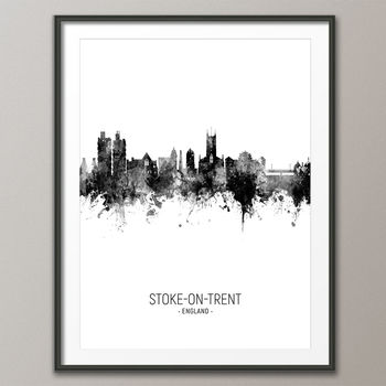 Stoke On Trent Skyline Portrait Print And Box Canvas, 4 of 5