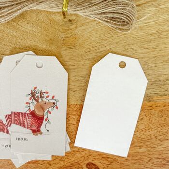 Eight X Christmas Gift Tags Sausage Dog, 2 of 2