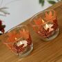 Maple Leaf Painted Candle Holders, thumbnail 3 of 5