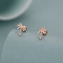 Sterling Silver Palm Tree 18 G Screw Back Earrings With Ball Backs, thumbnail 3 of 11