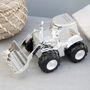 Personalised Silver Plated Digger Money Box, thumbnail 1 of 6