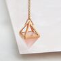 Geometric Rose / Gold Plated Silver Multi Gemstone Pyramid Necklace, thumbnail 5 of 8