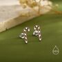 Sterling Silver Tiny Candy Cane Stud Earrings, thumbnail 1 of 12