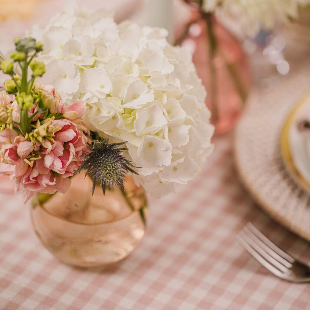 Pink Gingham Tablecloth By Truffle Tablescapes