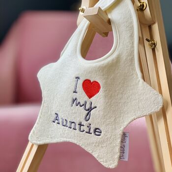 'I Love My' Embroidered Baby Bib, 2 of 7