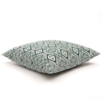 Omar Recycled Cotton Cushion Cover In Green, 2 of 4