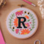 The Floral A Z, Vivid Peach Cross Stitch Kit, thumbnail 2 of 6