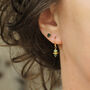 Gold Emerald Earrings, thumbnail 3 of 9