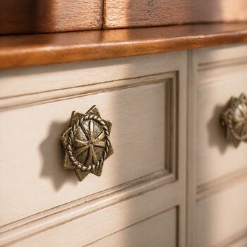 Regal Sun Emblem Brass Cabinet Knob, 6 of 8